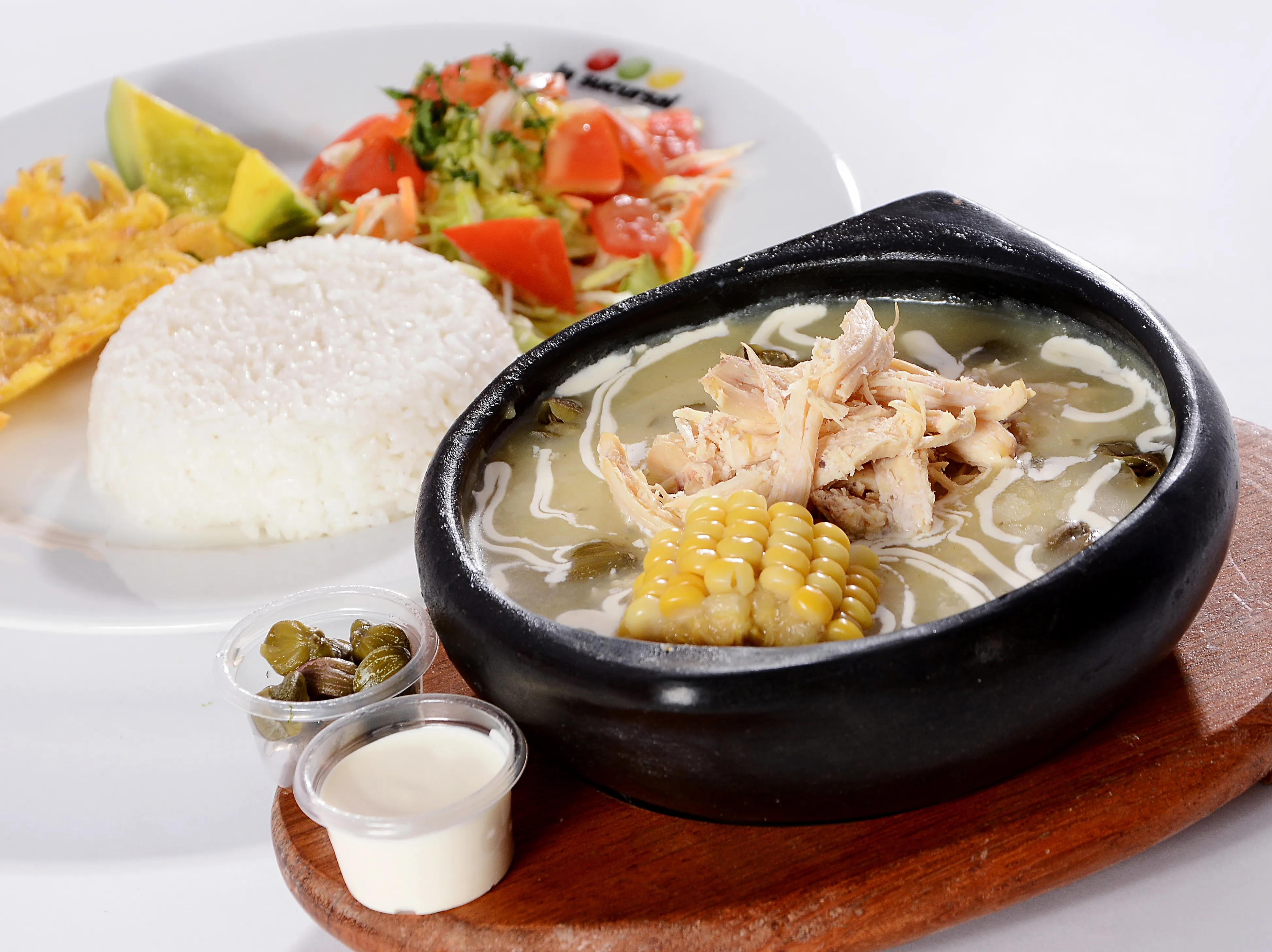 Colombian Ajiaco Soup Shredded Chicken Corn Rice Houston - Food & Product Photography in Houston Texas