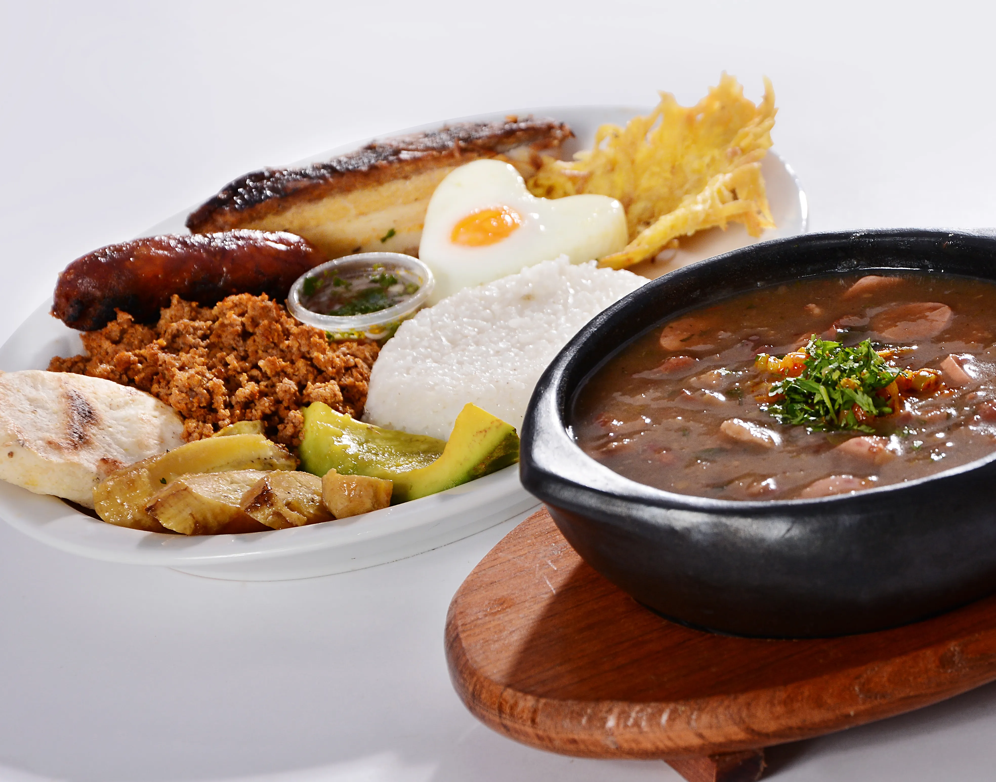 Colombian Bandeja Paisa Sausage Egg Rice Black Beans Houston - Food & Product Photography in Houston Texas