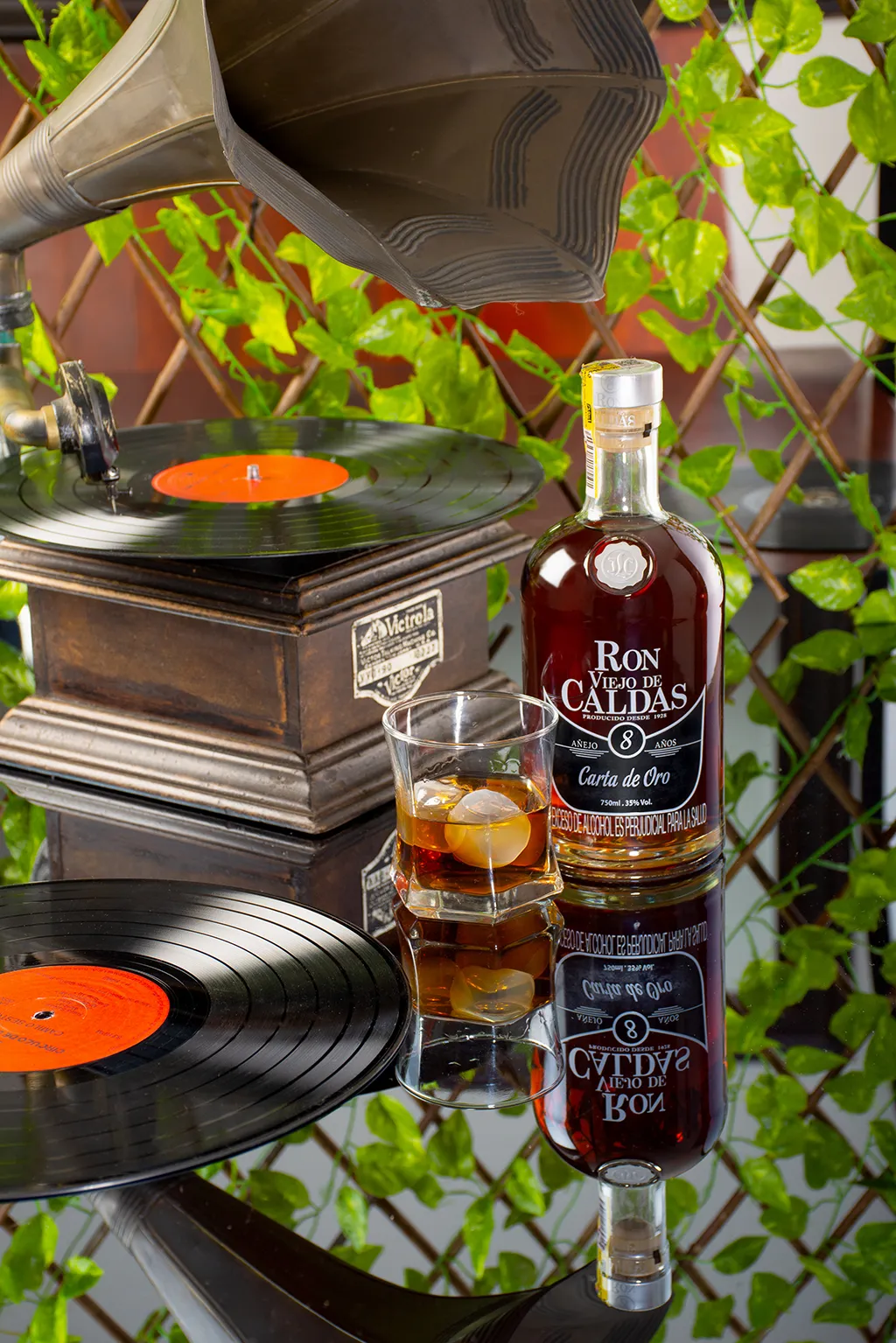 Ron Caldas Rum Dark Cocktail Bar Ivy Foliage Houston - Food & Product Photography in Houston Texas