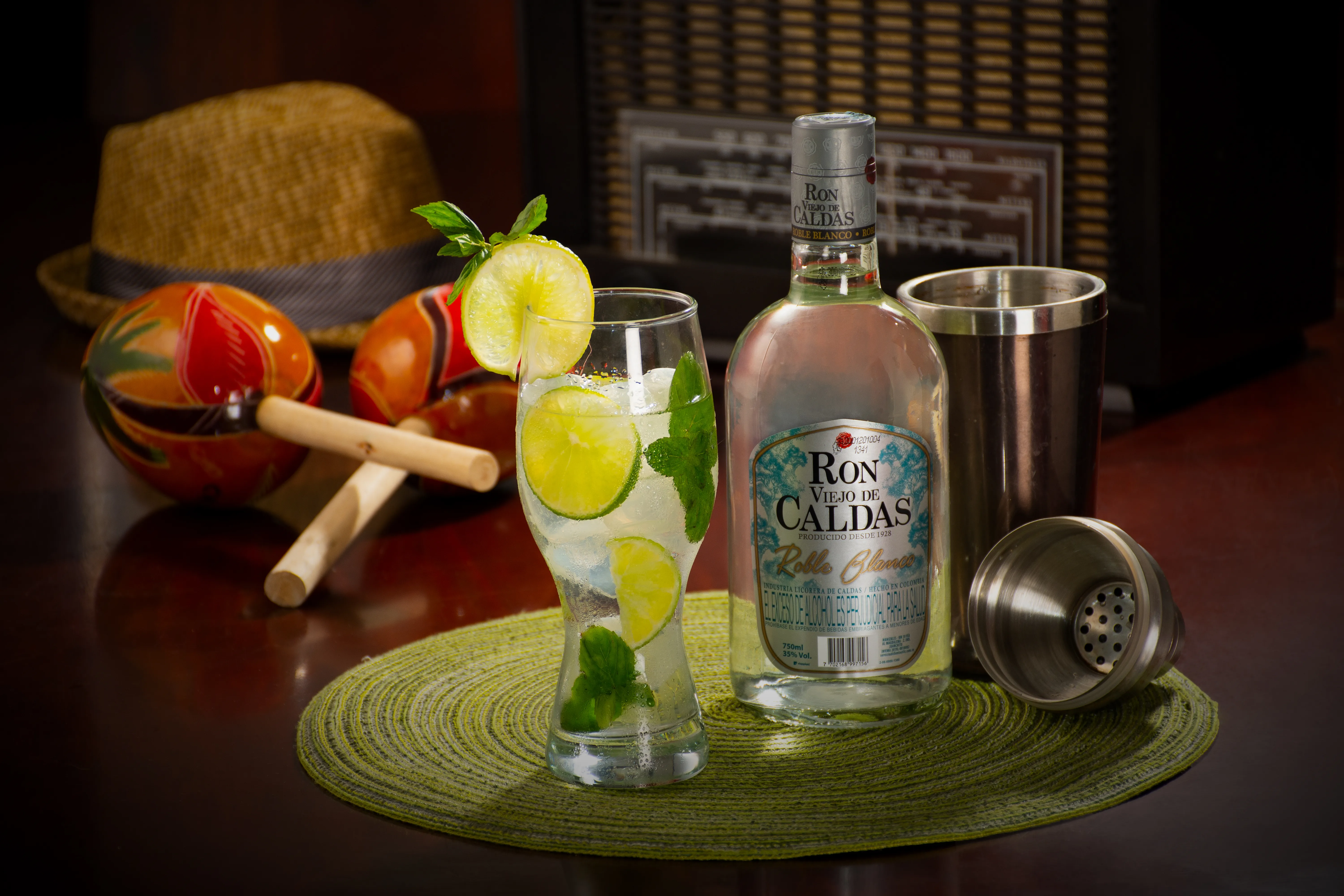 Rum Cocktail Tropical Hat Lime Bar Tools Houston - Food & Product Photography in Houston Texas