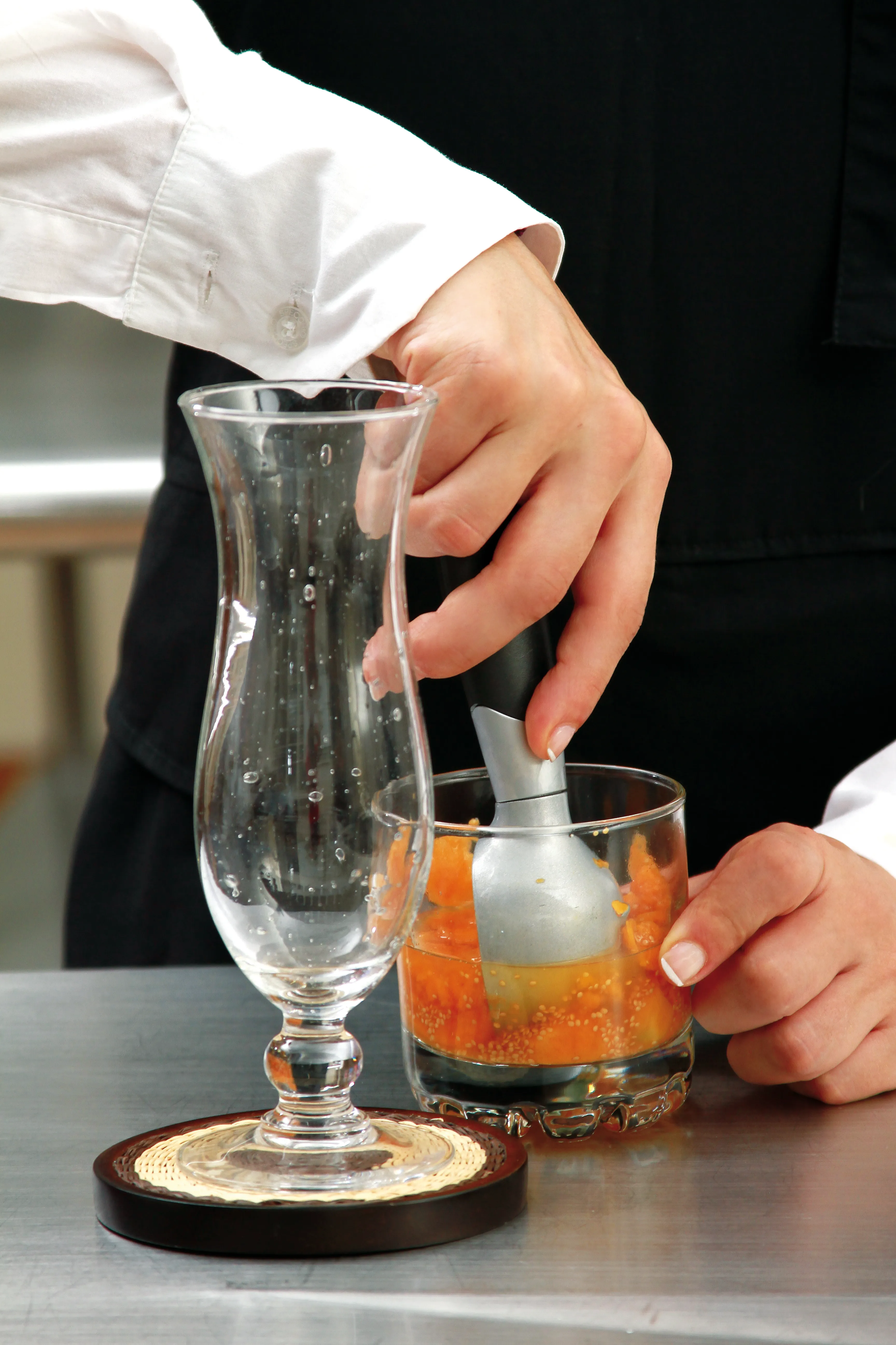 Stacked Beef Shrimp Sandwich Peppers Cheese Garnish Houston - Food & Product Photography in Houston Texas